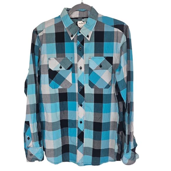 BKE Other - BKE Shirt Men M Blue Plaid Shirt Slim Fit Button Down Shirt Long Sleeve Shirt